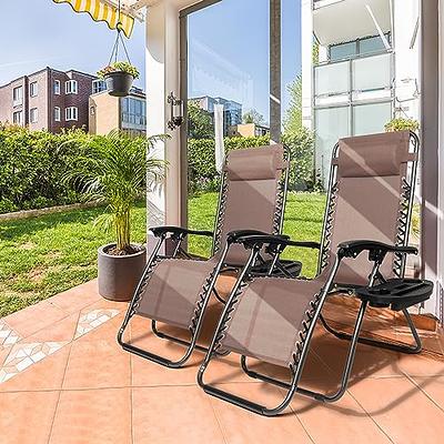 Bonnlo Zero Gravity Chairs Set of 2 Patio Folding Lounge Chairs