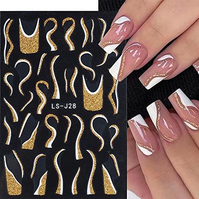 9 Sheets Gold Nail Art Stickers Decals Self Adhesive Pegatinas