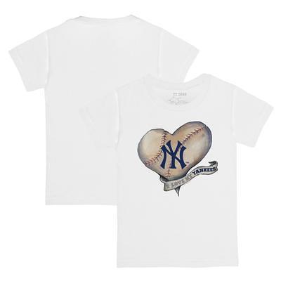 New York Yankees Tiny Turnip Women's Baseball Love Raglan 3/4-Sleeve T-Shirt  - White/Navy