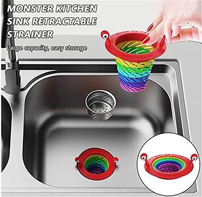 Kitchen Sink Drain Basket Retractable Stainless Steel Sink Strainer