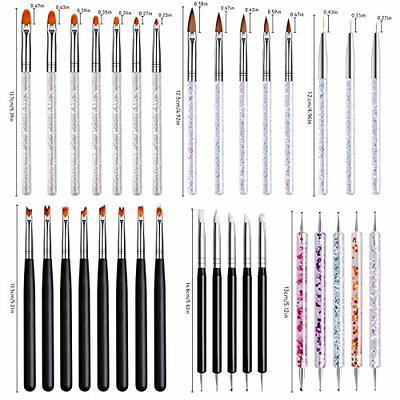 JERCLITY 8pcs Nail Art Brushes Set Ombre Nail Brush Dotting Pen Nail Art  Liner Brushes French