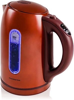 Megachef 1.8 Liter Half Circle Electric Tea Kettle with Thermostat in White  - Yahoo Shopping