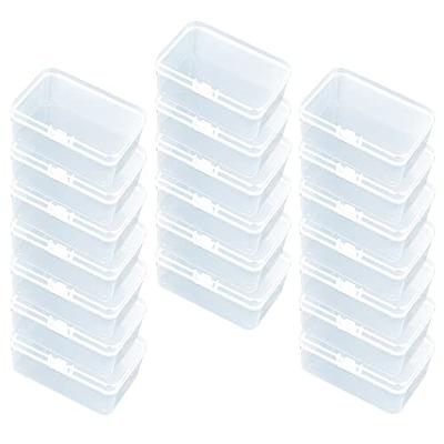 ZORRITA 6 Pack Small Plastic Containers with Hinged Lids, Rectangle Clear  Plastic Storage Boxes for Beads, Jewelry, Game Pieces and Crafts Items (4.5