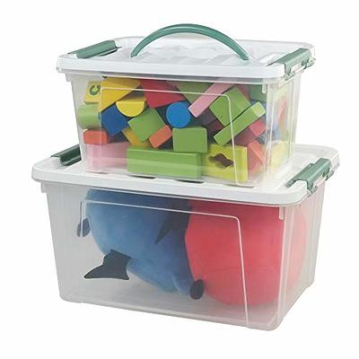 Tyminin 4-Pack 30 L Plastic Storage Box, Large Storage Bin with Wheels