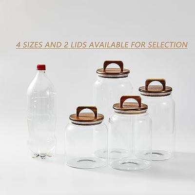 Sweejar Large Glass Candy Jars with Wooden Lids, 1.2 Gallon Glass