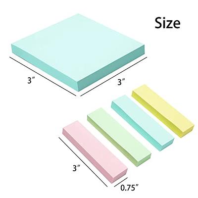 ZCZN White Sticky Notes,3 x 3 in,100 Sheets/Pad,4 Pads/Pack