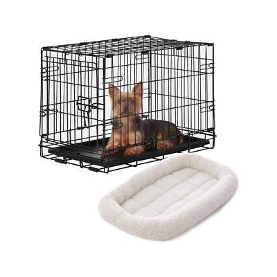 Frisco Quilted Plush Dog Crate Mat, Gray, 24-in