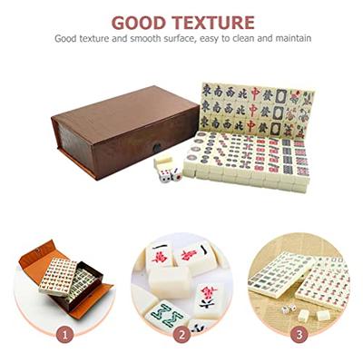 Chinese Antique Mahjong Set Portable Table Board Game Kids Adults Leisure  Toy