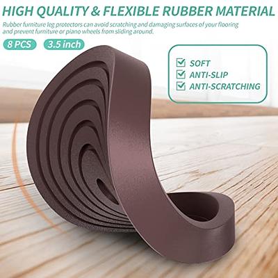 8 PCS Furniture Coasters for Hardwood Floors, 2.5inch Rubber Furniture Pads  Non Slip, Round Furniture Caster Cups, Couch Stoppers to Prevent Sliding