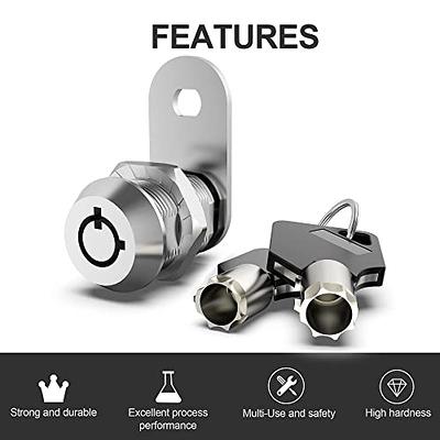 inBovoga 2 Pack Cabinet Locks with Keys, 5/8 Cam Lock Keyed Alike, File  Cabinet Locks for Cabinet Secure File Drawer Tool Box Mailbox RV Door, Zinc