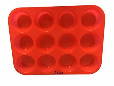 2Pcs Silicone Muffin Pan with 12 Holes Non-Stick Cake Baking Mold