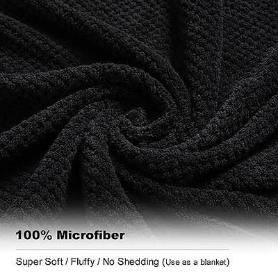 Ultra Soft Towel Set of 6, Black Microfiber Big Bath Towel Sheets