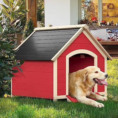 PawHut dog house indoor & medium-large outdoor wooden plastic dog