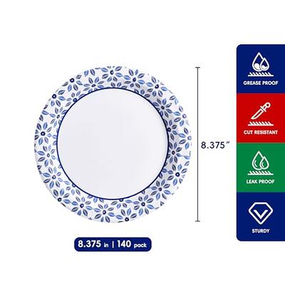 JOLLY CHEF 140 Count Paper Plates 10 inch Soak Proof, Cut Proof