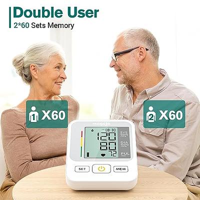 Blood Pressure Monitor, maguja Upper Arm BP Machine Adjustable Cuff  Automatic Blood Pressure Machine, LCD Display for home use 