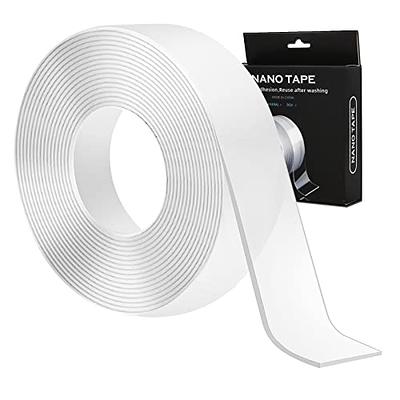 2 Rolls Nano Double Sided Tape Total 33ft, Easy Tape Heavy Duty, Washable Strong Wall Tape Removable Transparent Sticky Tape for Home and Office (