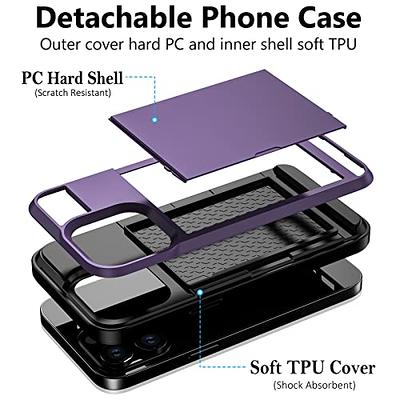 Vofolen Case for iPhone 11 Pro Case Wallet Credit Card Holder Slot Sliding Door Hidden Pocket Anti-Scratch Dual Layer Hybrid TPU Protective Hard