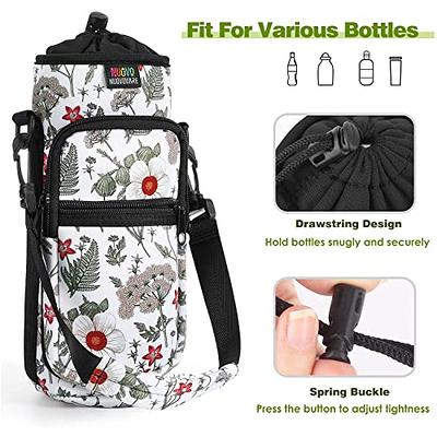 Neoprene Water Bottle Carrier Bag with Detachable Phone Pocket for