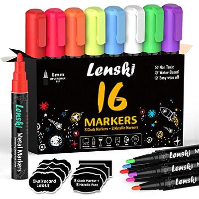 QUEFE 8pcs Liquid Chalk Markers Pastel Colors, 6mm Chalkboard Markers Dry  Erase Marker Pens with Reversible Tips and Chalk Labels for Chalkboard  Signs