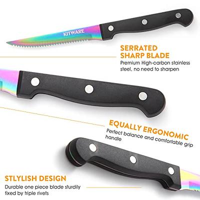 Rainbow Titanium Knife Set 17 PCS Kitchen Knives Set Sharp Cutlery Knife  Sets