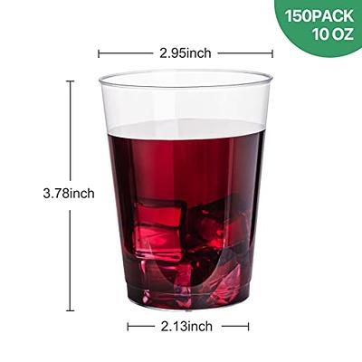 Amcrate Disposable Plastic Cups, Burgundy Colored Plastic Cups, 18-Ounce Plastic Party Cups, Strong and Sturdy Disposable Cups for Party