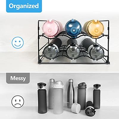 JSVER Stackable Water Bottle Storage Water Bottle Organizer for Cabinet,  Water Bottle Storage Rack for Travel Mug, Shaker Bottle, Baby Bottle, Wine,  Can, Cup, 2-Tier Kitchen Water Bottle Organizer - Yahoo Shopping