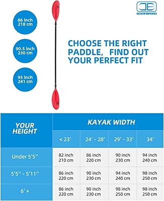 OCEANBROAD Kayak Paddle 90.5in/230cm Alloy Shaft Kayaking Boating Canoeing  Oar with Paddle Leash 1 Paddle - Yahoo Shopping