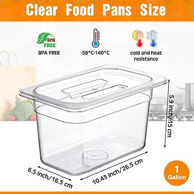 10 Pack Clear Food Pans with Lid Acrylic Transparent Food Pan Stackable  Plastic Pan with Capacity Indicator Food Storage Containers Restaurant