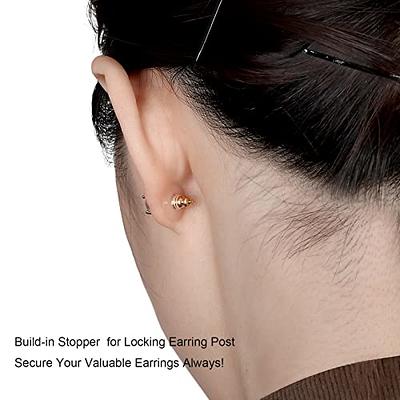 Bullet Locking Earring Backs for Diamond Studs Replacements Earring Backs  for Heavy Earrings Droop Earrings Hypo-Allergenic Rubber Earring stoppers