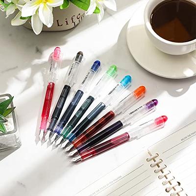 12 Pieces Disposable Fountain Pens, Quick-Drying Ink Pen, Smooth-Writing  Multicolor Art Supplies for Sketching, Journaling, Calligraphy and Doodling