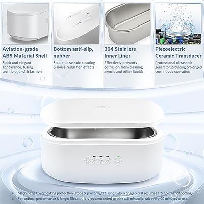 ELVASO Ultrasonic Jewelry Cleaner, 700ml Large Capacity Ultrasonic Cleaner  with 5 Timer Modes, 46Khz Professional Sonic Cleaner Machine for Glasses