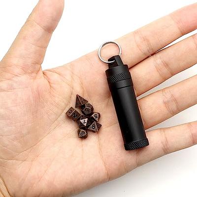 Haxtec Mini Dice Set with Bronze Hollow D20 Necklace Dice Case Antique Tiny  Small Metal DND Dice Set D&D Portable 7PCS Keychain Dice Set - Yahoo  Shopping