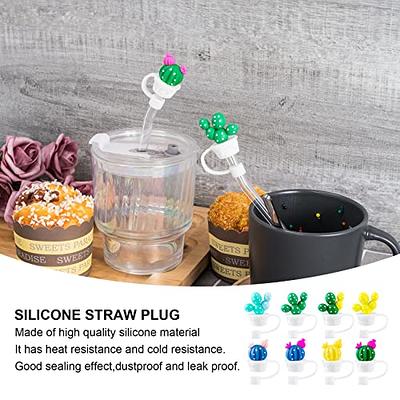 Silicone Straw Tips Covers, Reusable Drinking Straw Tips, Straw Tips Cover  Drinking Dust Cap, Cartoon Silicone Plugs Dust Cap(avocado)