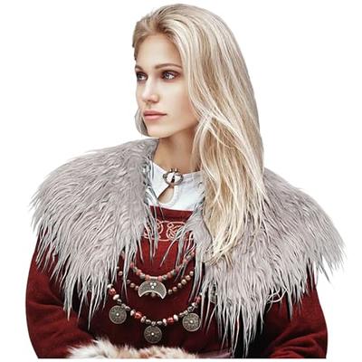 L'VOW Men's Viking Fur Collar Medieval Renaissance Wrap King Warrior Cape  Shawl Halloween LARP Winter Cosplay Costume(Black) : Clothing, Shoes &  Jewelry 