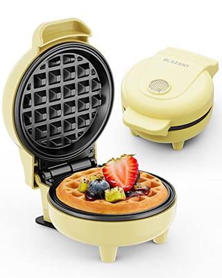Mini Waffle Maker, Small Waffles Iron Keto Chaffles Single Compact Design  Nonstick, Breakfast, Snacks, Hash Browns, 4 Inch Yellow 550W BLAZANT -  Yahoo Shopping