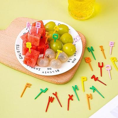 Christmas Food Picks, Cute Cartoon Letter Fruit Food Toothpicks