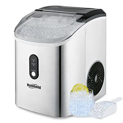 ZAFRO Ice Maker Countertop 2 Sizes Ice Machine, 8 Bullet Ice 9 Mins,  26.5lbs/24H, Portable Ice Maker with Self-Cleaning,Handle and Basket,Black