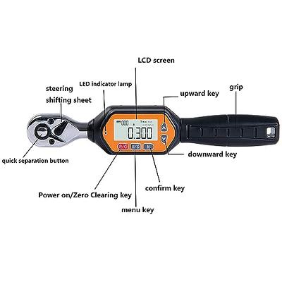 Leolee 1/2-Inch Drive Digital Torque Wrench with Angle, 7.38-147.5  Ft-Lb/10-200 Nm Electronic Torque Wrench with Preset Value, Data Storage,  Buzzer, LED Flash Notification for Motorcycle, Car 