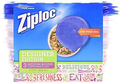 Ziploc Container with One Press Seal, Medium Round, 3 ct 