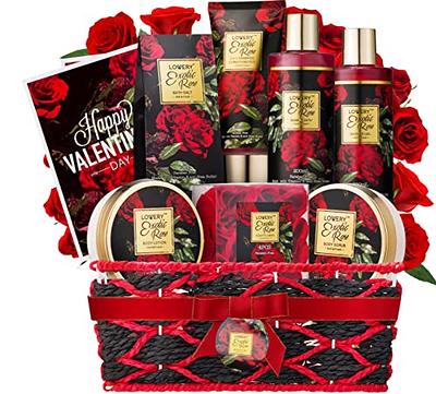 Gift Basket for Women 11 Pcs Rose Bath Gift Set with Bubble Bath,Body &  Hand Lotion ,Relaxing Home Spa Kit for Women,Birthday Chrismas Gift Set