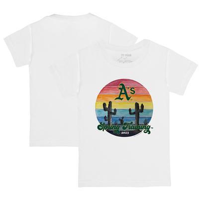 Unisex Tiny Turnip White/Black Oakland Athletics Stitched Baseball 3/4-Sleeve Raglan T-Shirt Size: Small