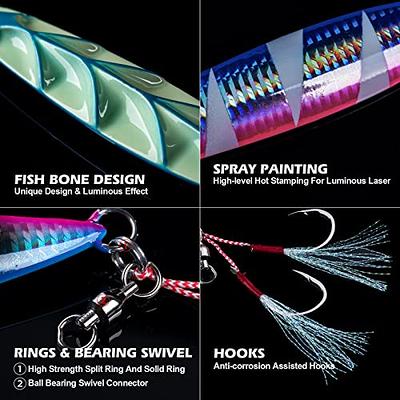 Double Fishing Assist Hooks Kit Jig Assist Glow Hook Slow Fast Fall