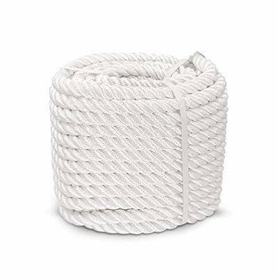 White Cotton Rope 3/4 Inch x 100 Feet - Thick Decorative Rope for