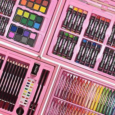 Art Set, Darice 159 Piece Color Pencils, Oil Pastels, Watercolor Cakes,  Paint Brushes, Drawing Pencils, Markers, Crayons, Palette, and More 