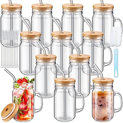 ALINK 4-Pack Glass Cups with Bamboo Lids and Straws, 24 OZ Mason Jar Glass  Tumbler, Reusable Boba Cu…See more ALINK 4-Pack Glass Cups with Bamboo Lids