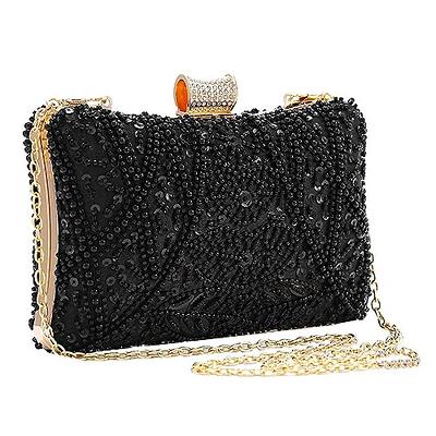 Tanpell Women's Pearl Evening Bags Beaded Clutch Purses for Wedding Bridal  Handbag Ladies Prom Cocktail Party Purse