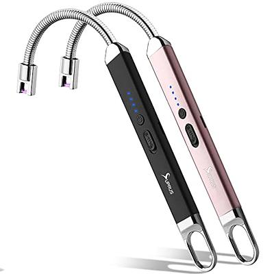 USB Lighter, Candle Electric Lighter with Safety Lock Rechargeable Arc  Lighter with LED Display, 360° Flexible Long Neck Lighters for Candles  Grilling Cooking Barbecue Camping Windproof