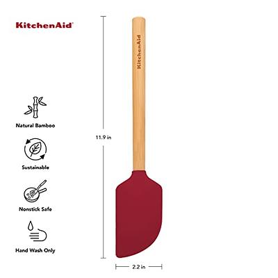 KitchenAid Red Scraper Spatula with a Bamboo Handle