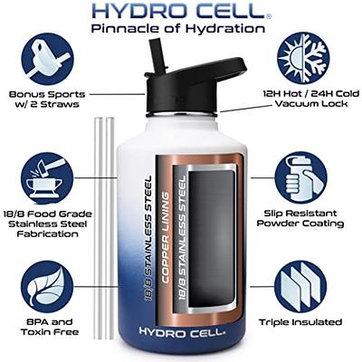 HYDRO CELL Stainless Steel Insulated Water Bottle with Straw - For