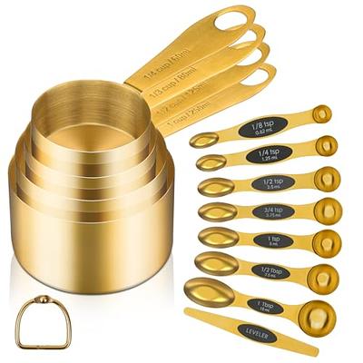 LEXI HOME 8-Piece Stainless Steel Measuring Cup and Spoon Set